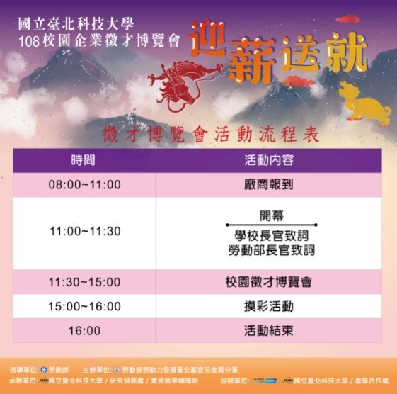 臺北科大108年校園企業徵才博覽會